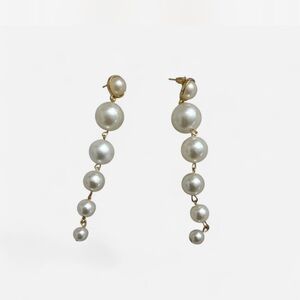 Elegant Gold and Silver Pearl Drop Earrings